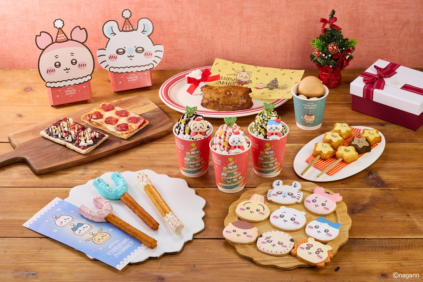 ちいかわをイメージしたクリスマス限定フードとドリンクのイメージ