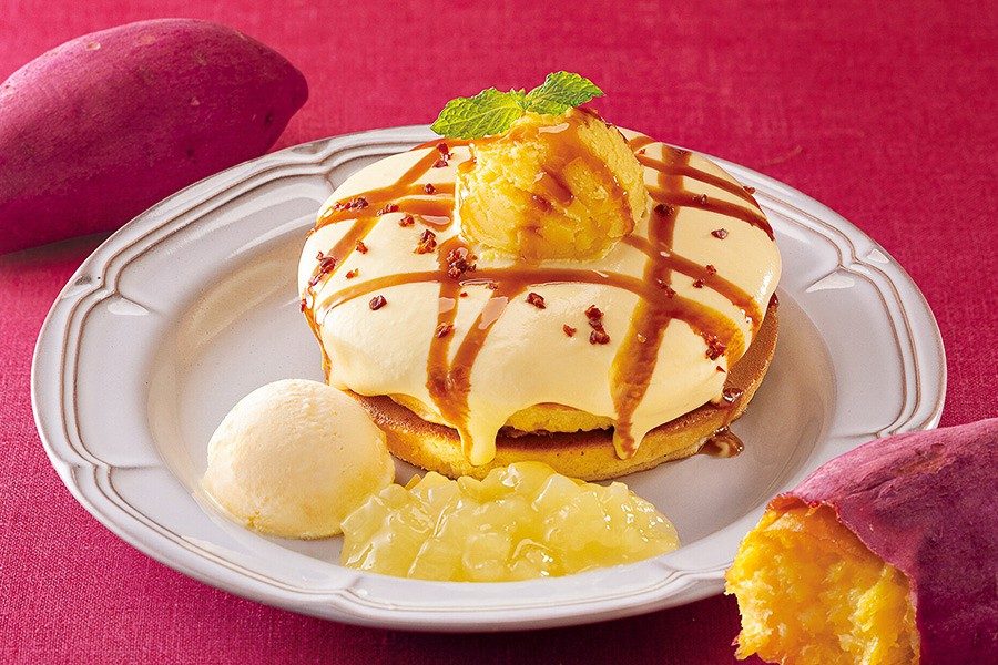 珈琲館 キャラメル薫る スイートポテトホットケーキ