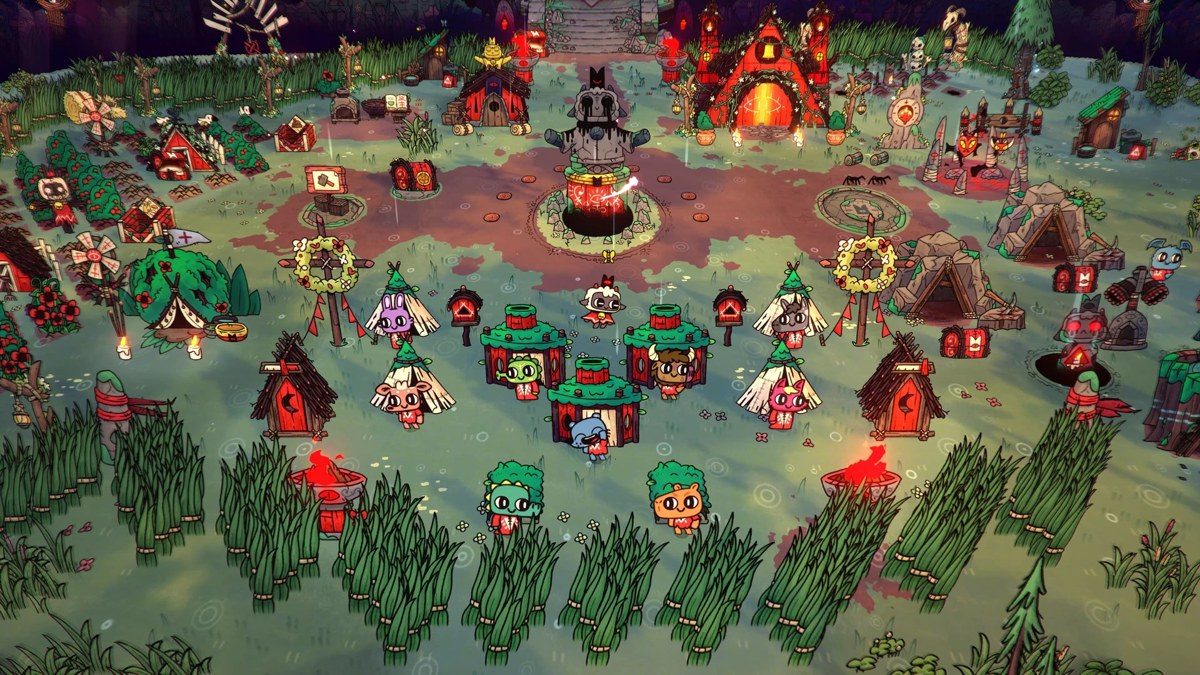 Cult of the Lamb Switch 2版の拠点と信者のスクリーンショット