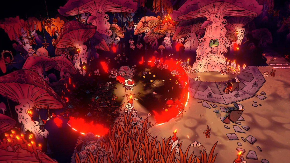 Cult of the Lamb Switch 2版の戦闘シーンのスクリーンショット