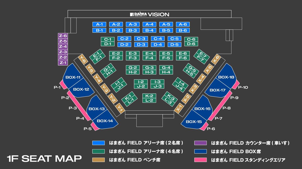 THE LIVE Supported by 大和地所 横浜の1階座席図