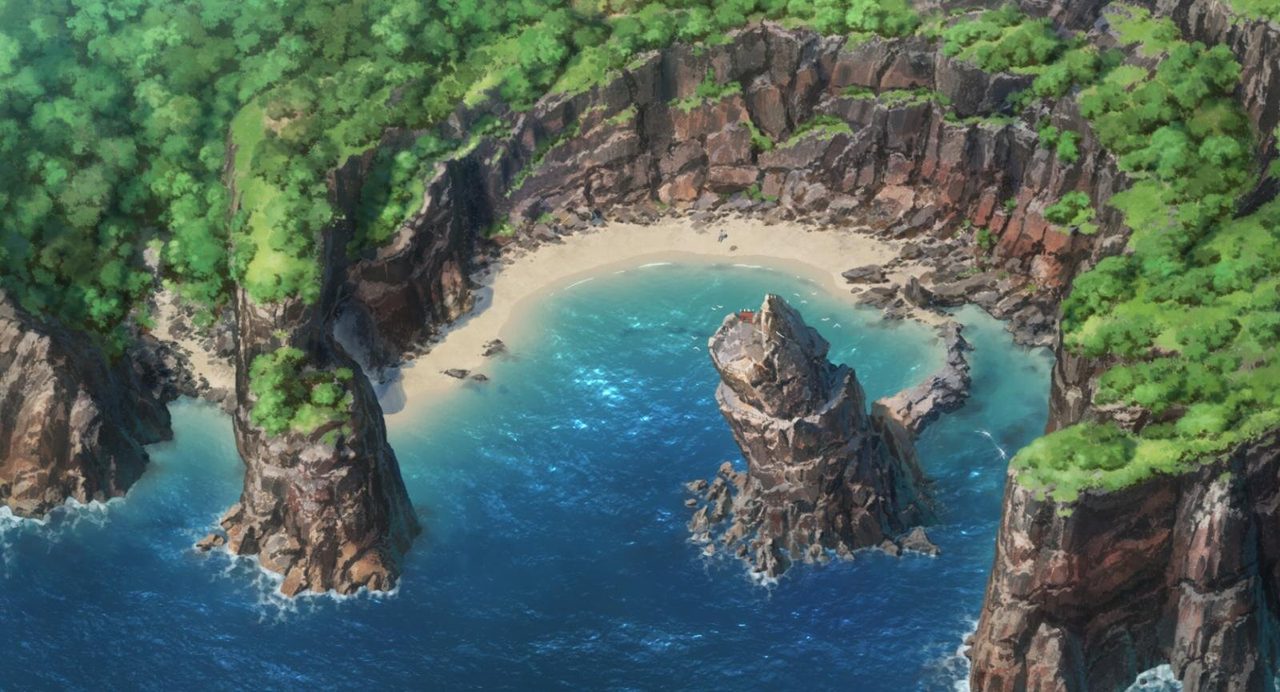 映画『どこよりも遠い場所にいる君へ』の舞台 采岐島の入り江の場面カット