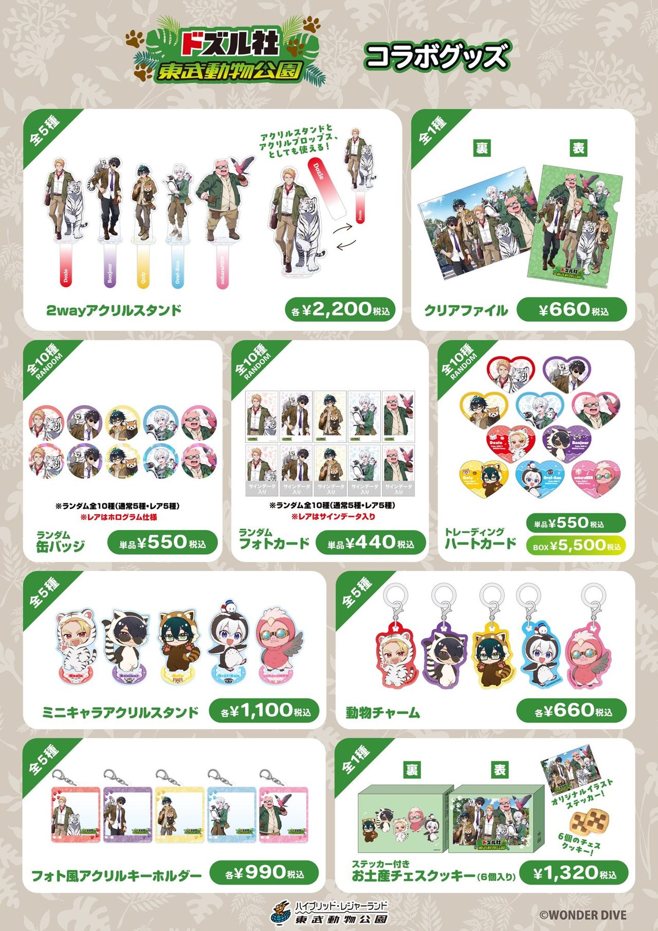 ドズル社×東武動物公園コラボグッズ全ラインナップと価格