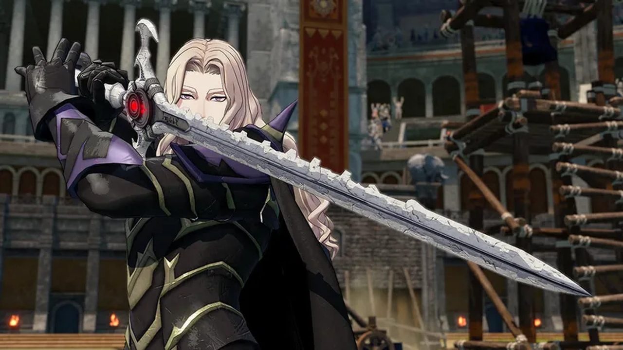 FE万紫千紅 第1弾で追加される武器を構えるキャラクターの場面