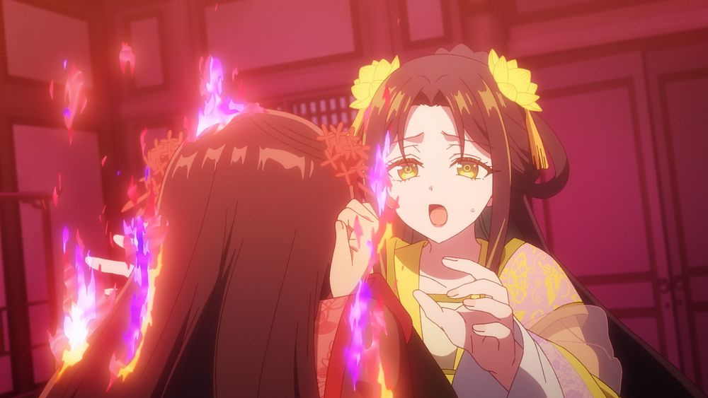 ふつつかな悪女ではございますが 第2クール ティザーPVより、驚いた表情の少女のカット