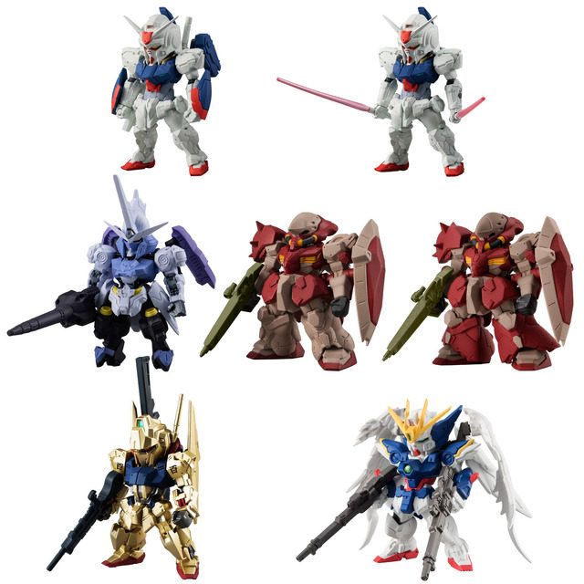 FW GUNDAM CONVERGE #31の収録フィギュアを並べた集合画像