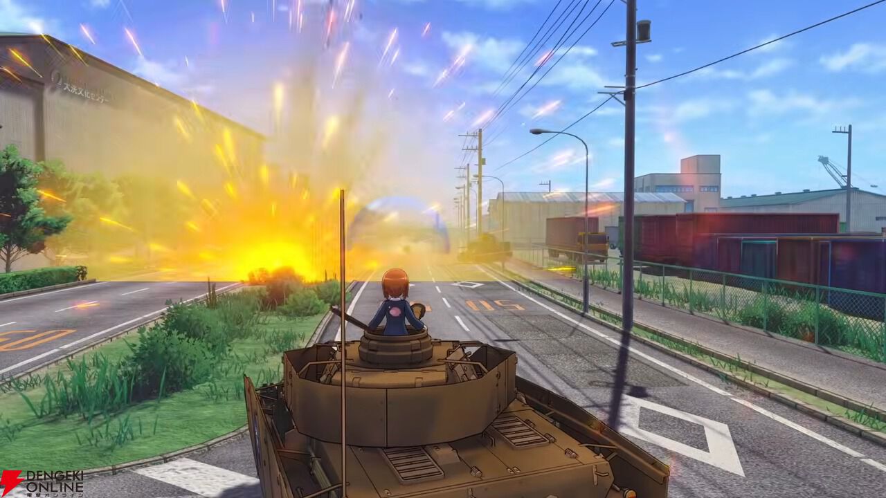 ガルパン新作ゲームのPV。戦車同士の砲撃で爆発が起きる戦闘シーン