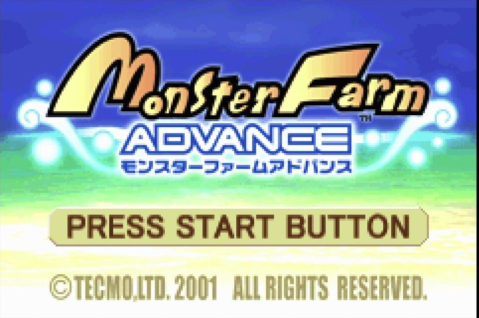 モンスターファームアドバンスのタイトル画面 GBA Nintendo Classics