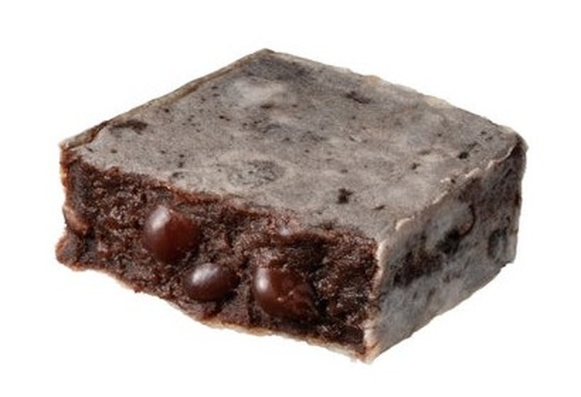 きんつば ショコラの断面 チョコレートを練り込んだ粒餡