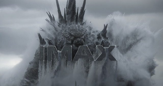 ゴジラ-0.0のIMAXカウントダウン映像 海を割って現れるゴジラとIMAXのロゴ