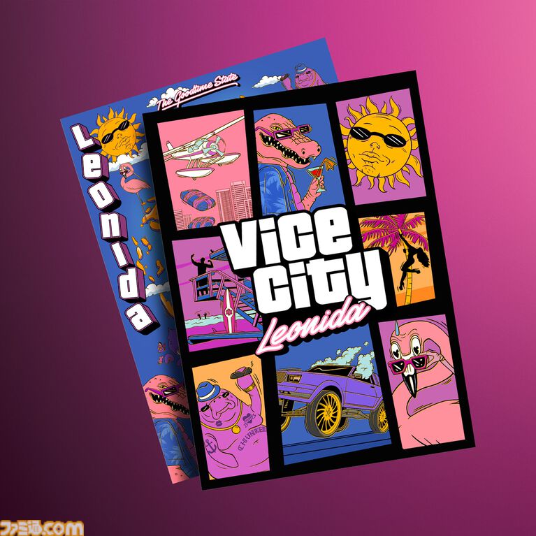GTA6 レオナイダのマップ付きお土産ポスター 両面印刷