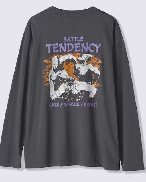 GUのジョジョコラボ 戦闘潮流柄の長袖Tシャツ背面