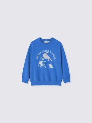 GU×ポケモン KIDS スウェットプルオーバー BLUE ケロマツ・ゲコガシラ・ゲッコウガ