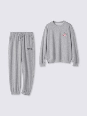 GU×ポケモン スウェットラウンジセット(長袖・ロングパンツ) GRAY ヤドン