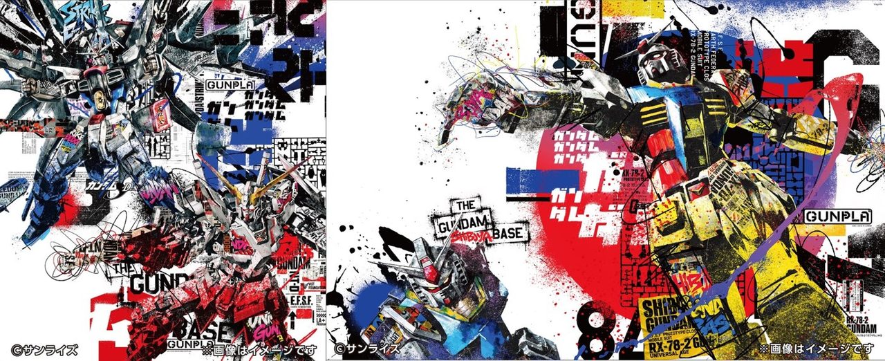 横山徳によるガンプラパッケージをリビルドしたグラフィックアート