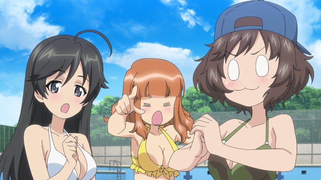 ガールズ＆パンツァー もっとらぶらぶ作戦です！ 第1話 プールでのあんこうチームの先行場面写