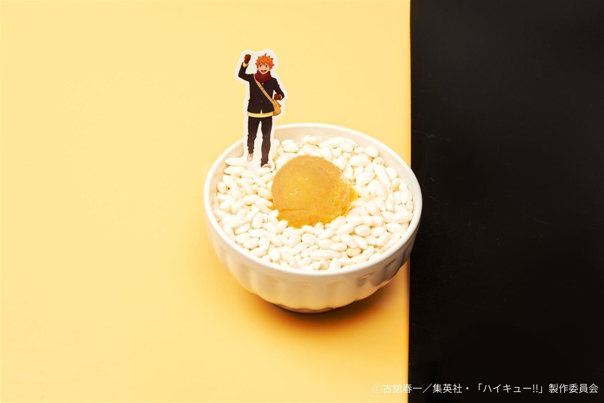 ハイキュー!! and GALLERY コラボカフェのコラボフード 日向のたまごかけごはん風パフェ