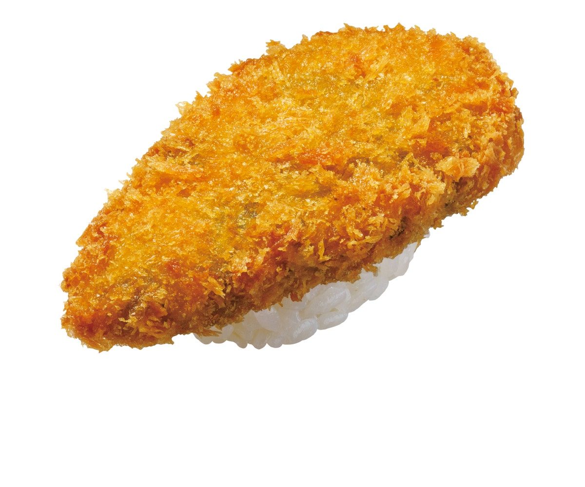はま寿司 淡路島産わかめのわかメンチ握り メンチカツ風の揚げ物のにぎり 税込132円