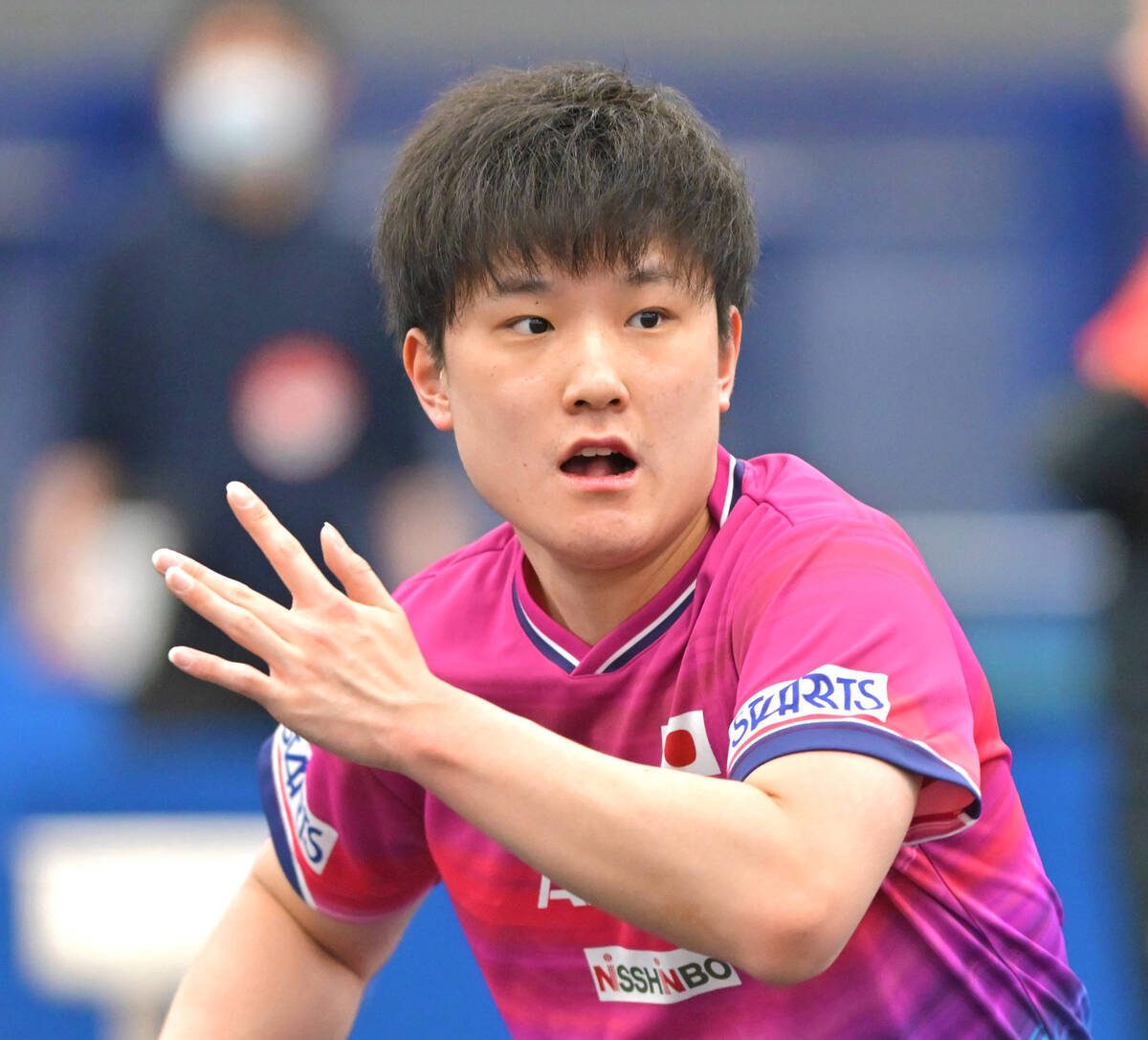 張本智和 アジア卓球選手権2026 決勝で構える姿