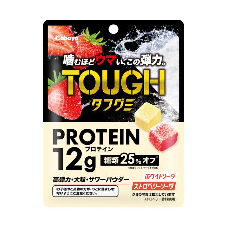 カバヤ食品 タフグミPROTEIN ホワイトソーダ ストロベリーソーダ