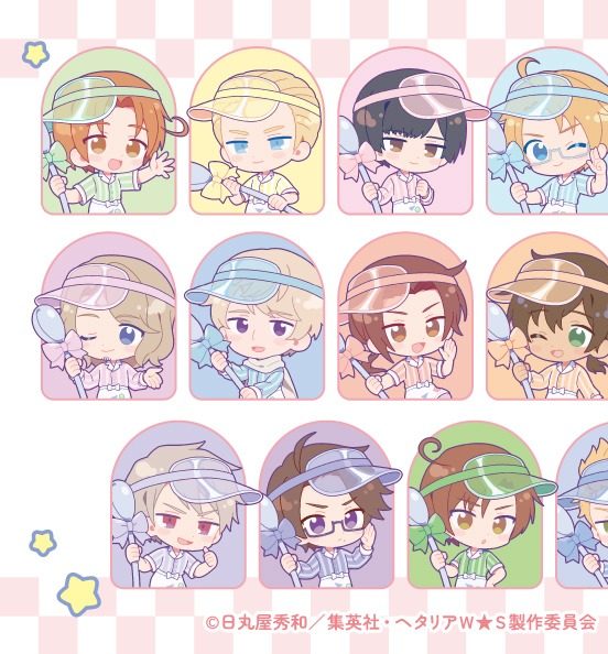 ヘタリア PASTEL POP PARFAIT のアーチ型フレームに入ったちびキャラ