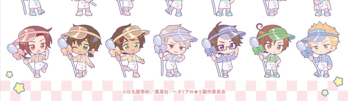 PASTEL POP PARFAITのちびキャラ下段7人のイラスト