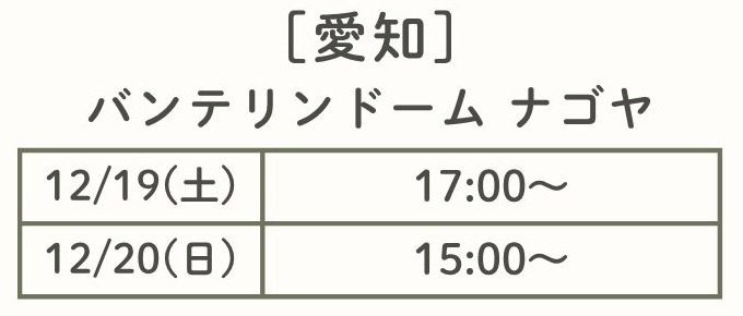ヘイセイジャンプ Juliet 愛知公演 バンテリンドーム ナゴヤの日程 12月19日17時 12月20日15時