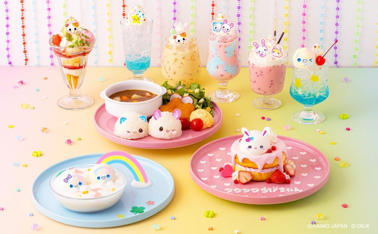 平成ファンシーカフェのコラボフードとドリンクの集合写真