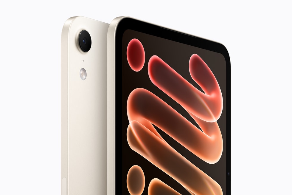iPad mini(第8世代)スターライトの背面と有機ELディスプレイ