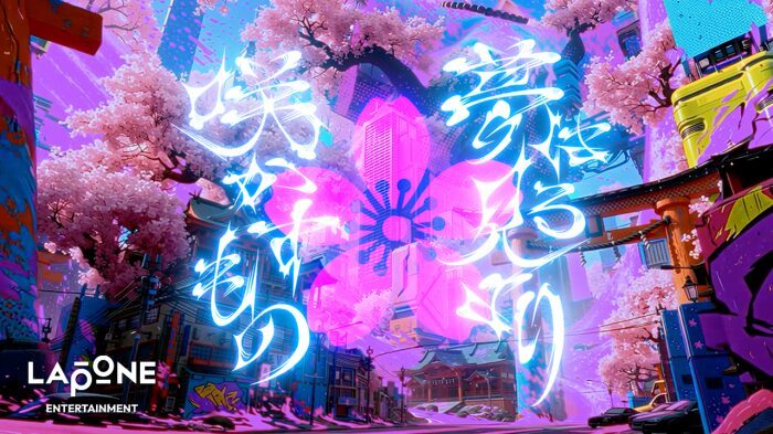 JO1 SAKURA リリックビデオのビジュアル 桜と街並み