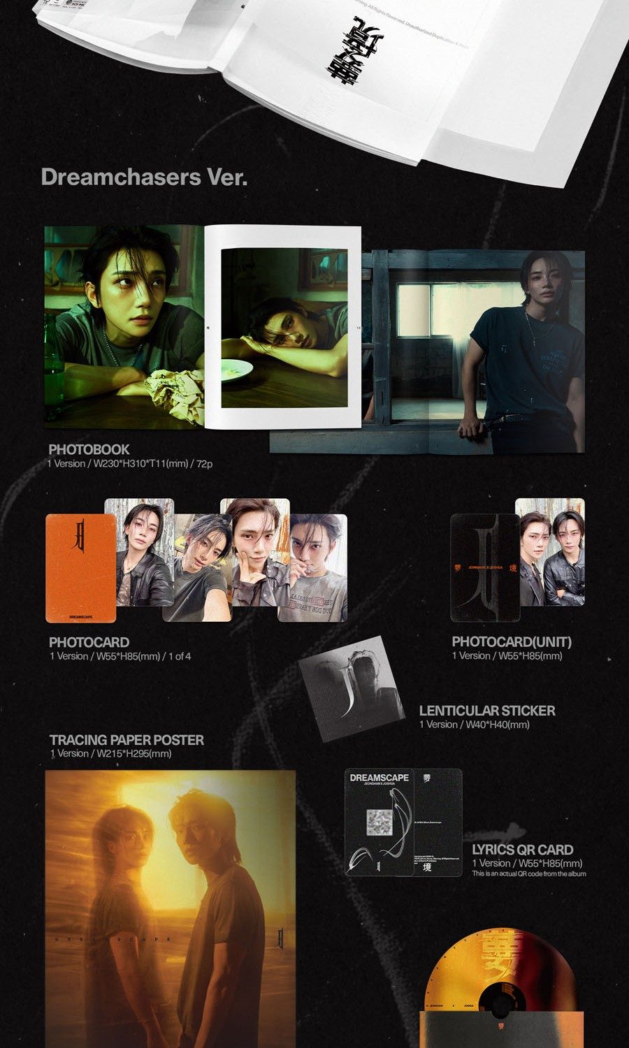 DREAMSCAPE Dreamchasers Ver.の内容 フォトブック フォトカード トレーシングペーパーポスター