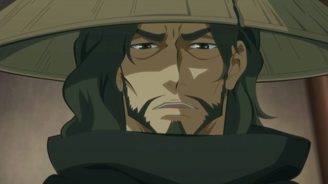 麦わら帽子をかぶった封無楽の場面カット