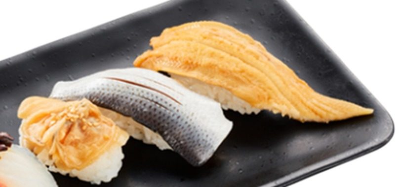 煮はまぐり、〆こはだ、上煮穴子の握り