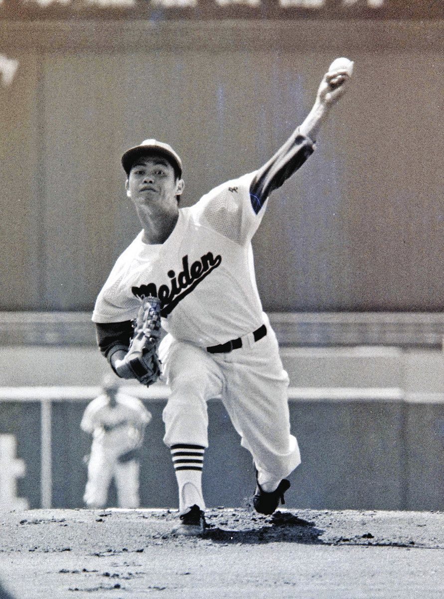 1981年夏の甲子園で投げる名古屋電気高時代の工藤公康氏