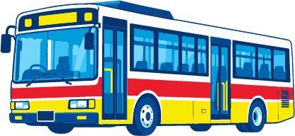 熊本の路線バスのイラスト 対象バス路線でタッチ決済すると運賃が半額