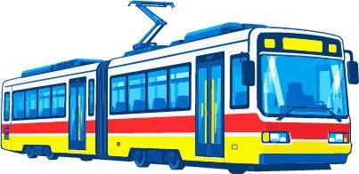 熊本市電の路面電車のイラスト 市電は降車時のみタッチ決済