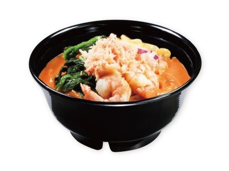 くら寿司 かにとえびのクリームまぜそば 580円