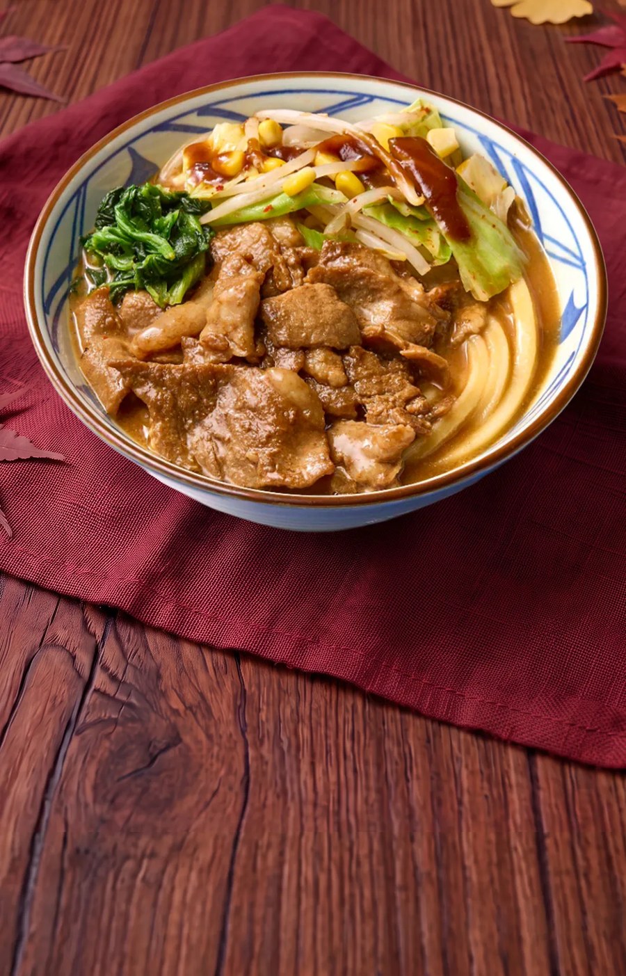 丸亀製麺 濃厚味噌だしうどんの丼