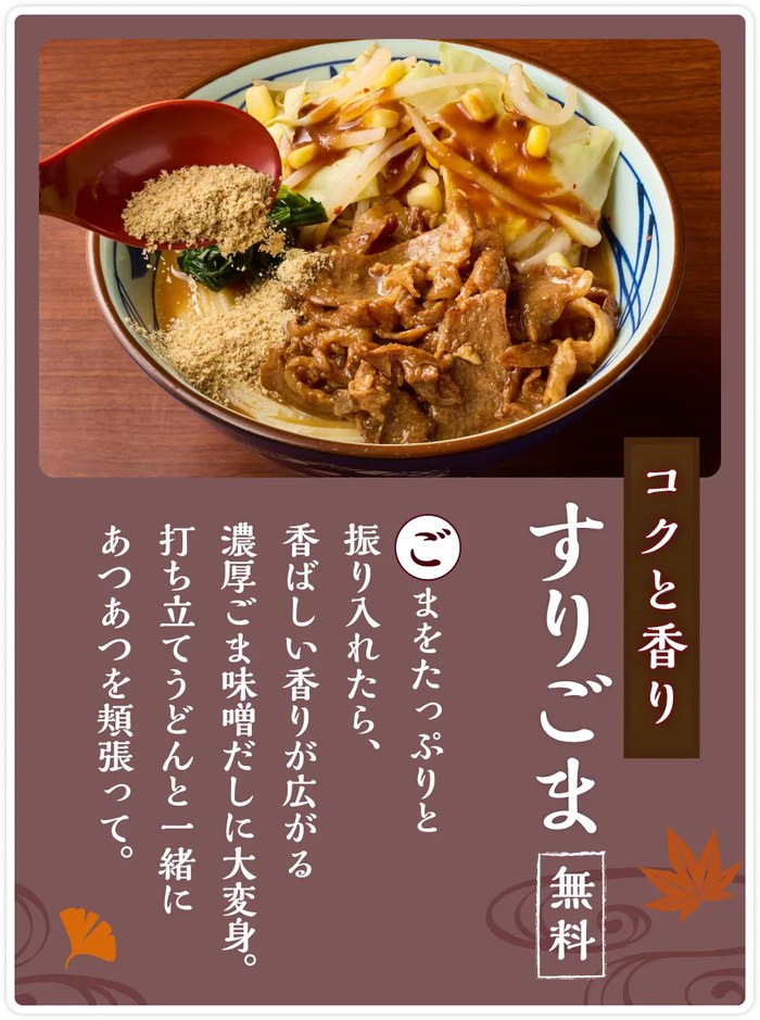 濃厚味噌だしうどんに合うすりごま