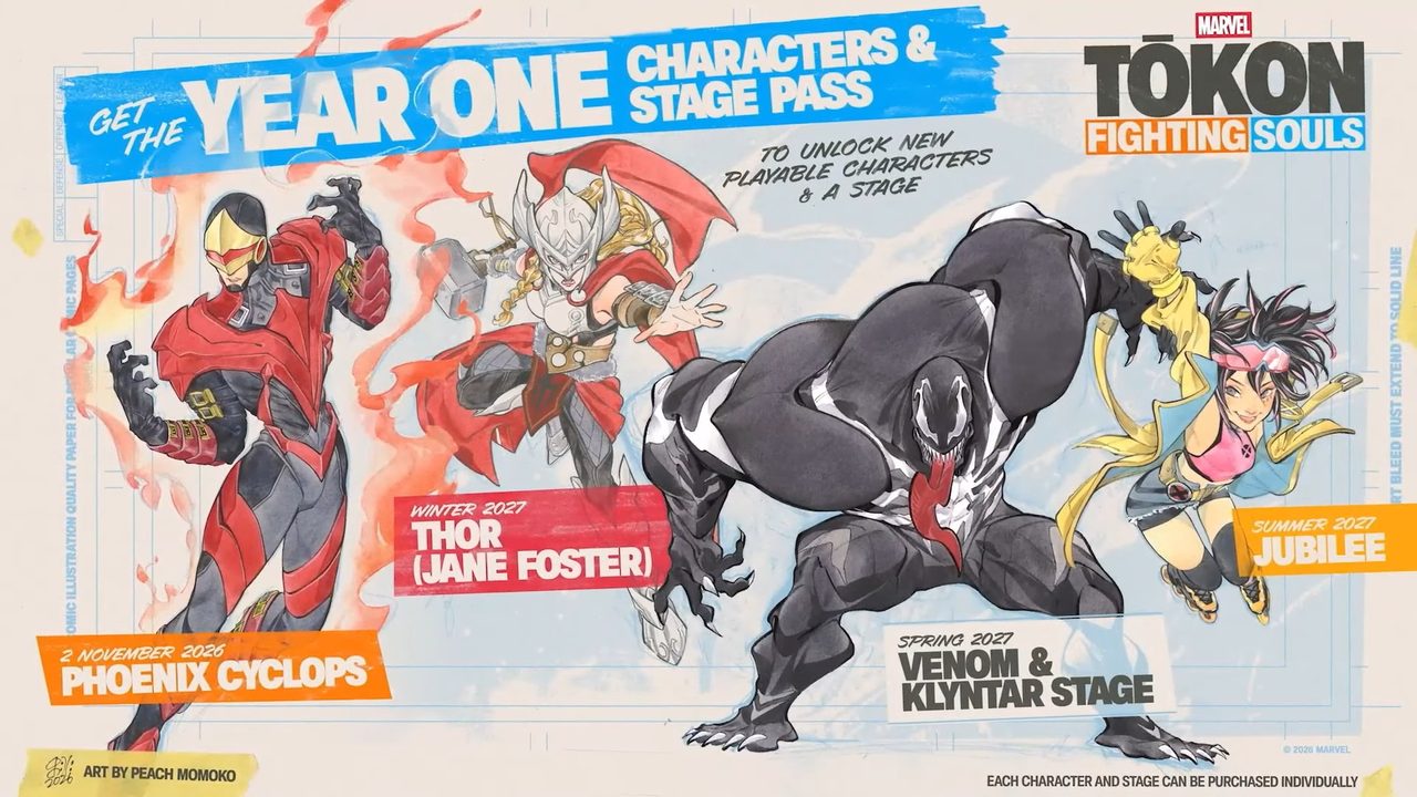 MARVEL Tokon Year1 DLC 追加キャラクターとステージのスケジュール