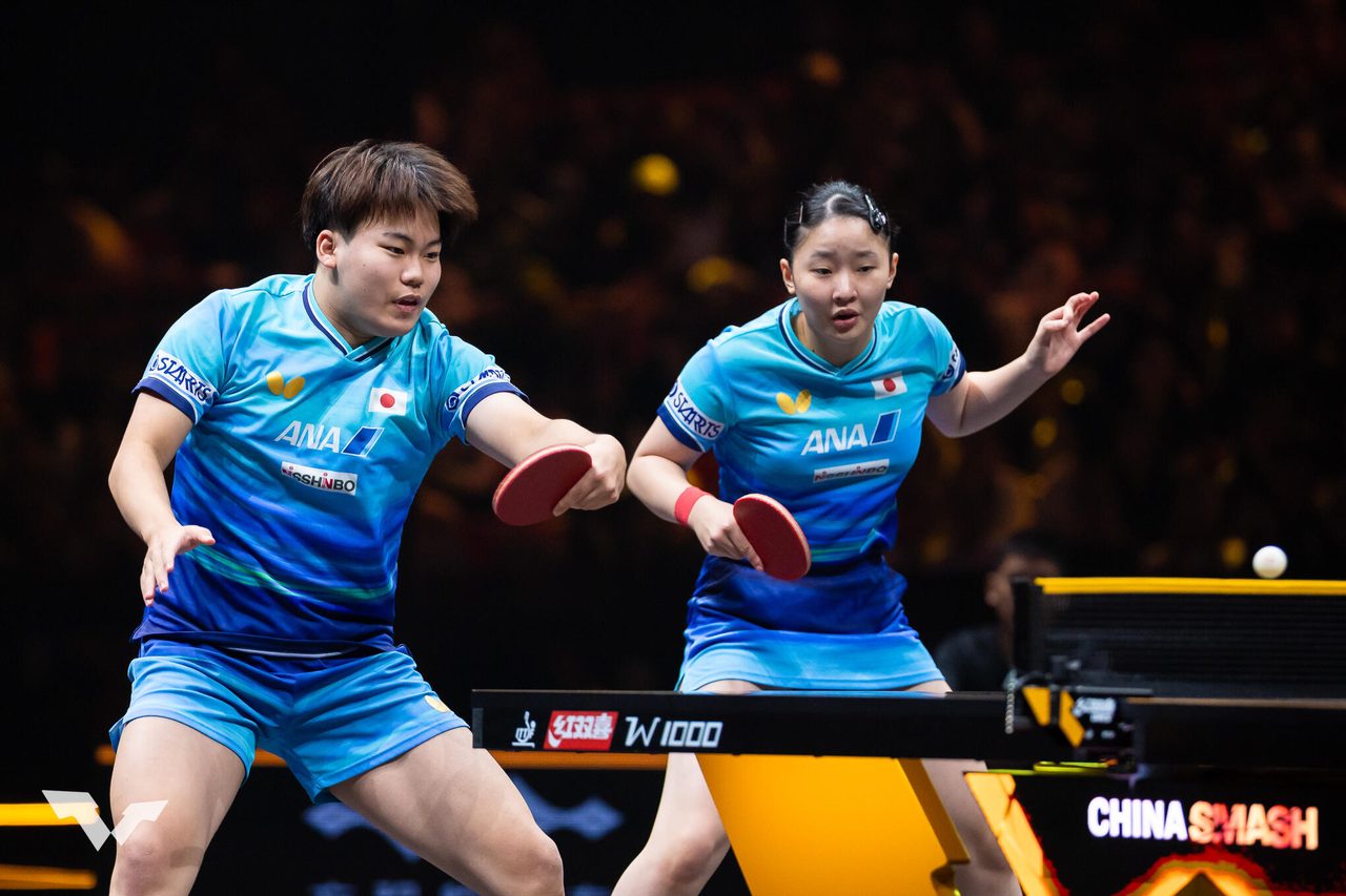 松島輝空と張本美和の混合ダブルス アジア卓球選手権2026優勝ペア
