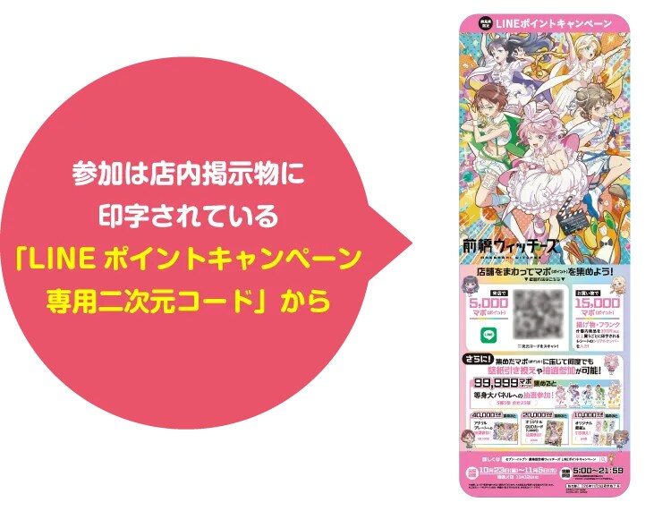 店頭のQRコードを読み取ってマポを獲得する案内