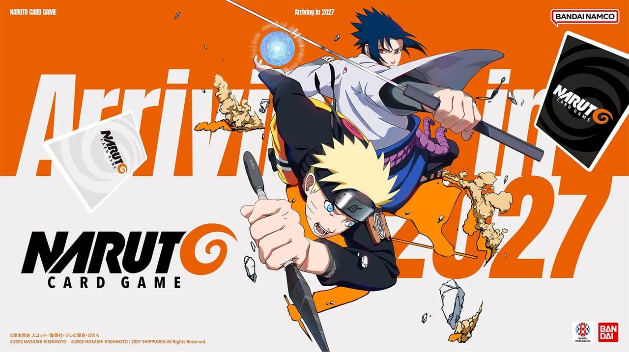 NARUTO CARD GAMEのキービジュアル ナルトとサスケ Arriving in 2027