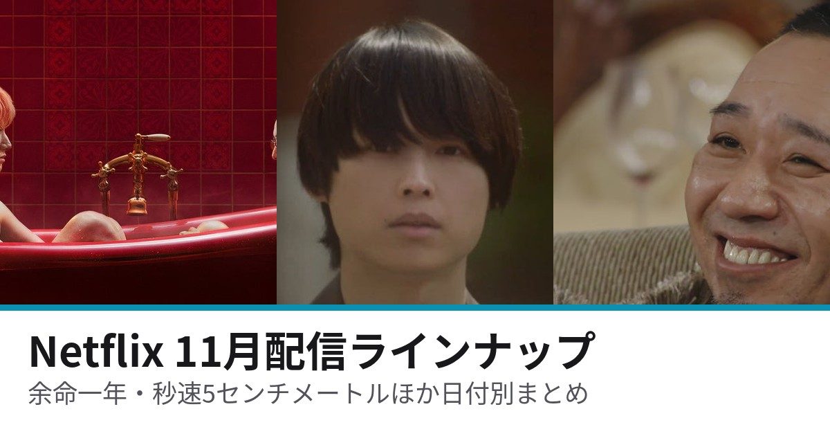Netflix 2026年11月配信ラインナップ 余命一年、男をかう・秒速5センチメートル・トークサバイバーの場面写真