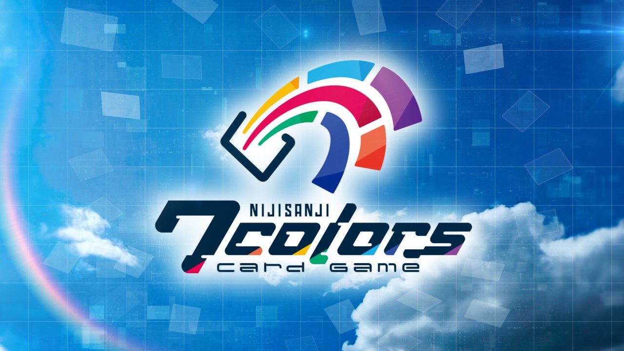 NIJISANJI 7 Colors Card Gameのロゴ。虹の7色を弧状に配置したデザイン