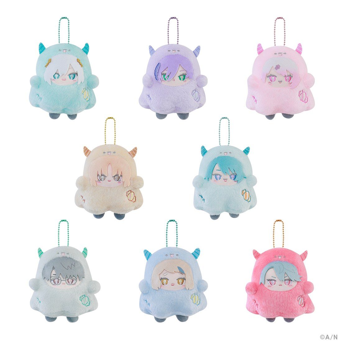 Haunted Schoolのおばけマスコット全8種の公式商品画像