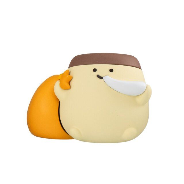 お文具といっしょ もちきんプリンさんのマスコットフィギュア もち巾着の姿