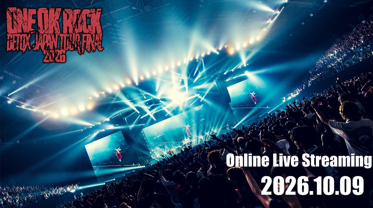 ONE OK ROCK DETOX JAPAN TOUR FINAL 2026のオンライン配信告知ビジュアル