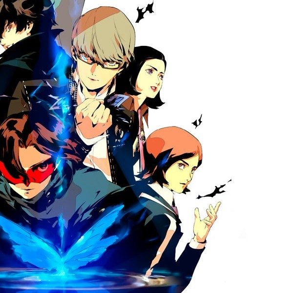 PERSONA 30th EXのキービジュアル右下。青い光の蝶とキャラクターが並ぶ