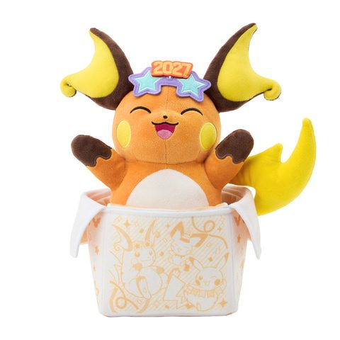 ピカピカボックス2027に入るライチュウのぬいぐるみ 星型メガネ